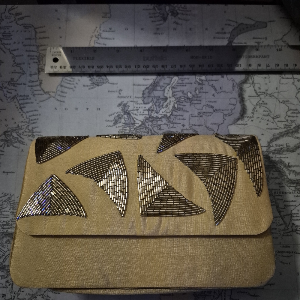 Burberry Of London Gold and Black Clutch
